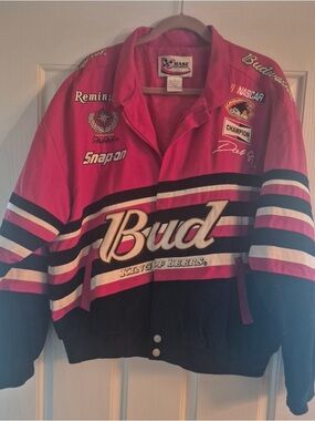 Vintage 90’s Budweiser Red & Black Racing Style Varsity Jacket